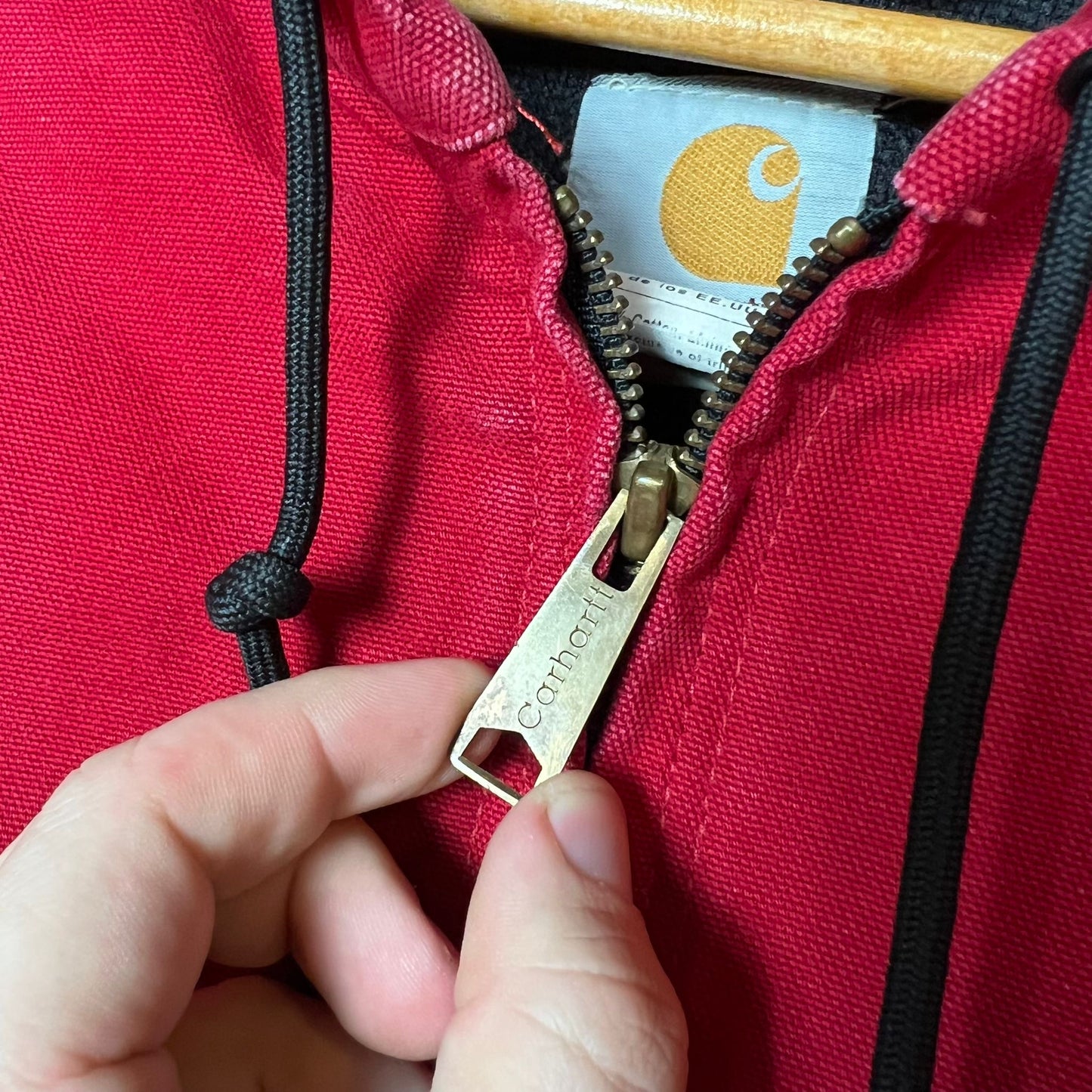 Carhartt Red Active Hooded Jacket Mens XL