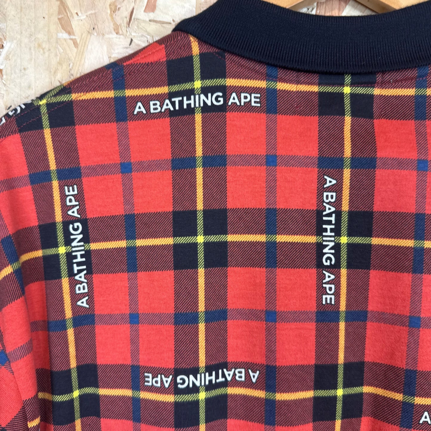 BAPE Tartan Polo Shirt Size L
