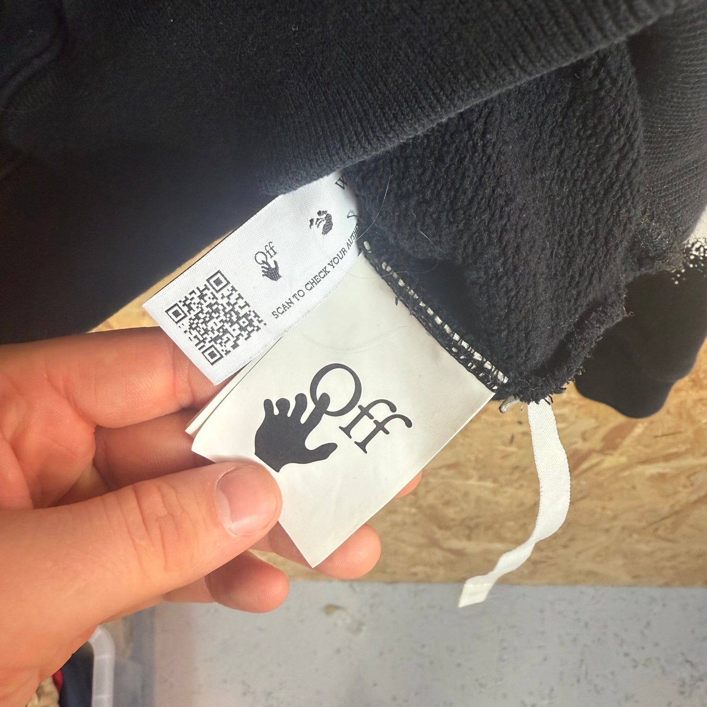 Off White Black Hoodie Size XL