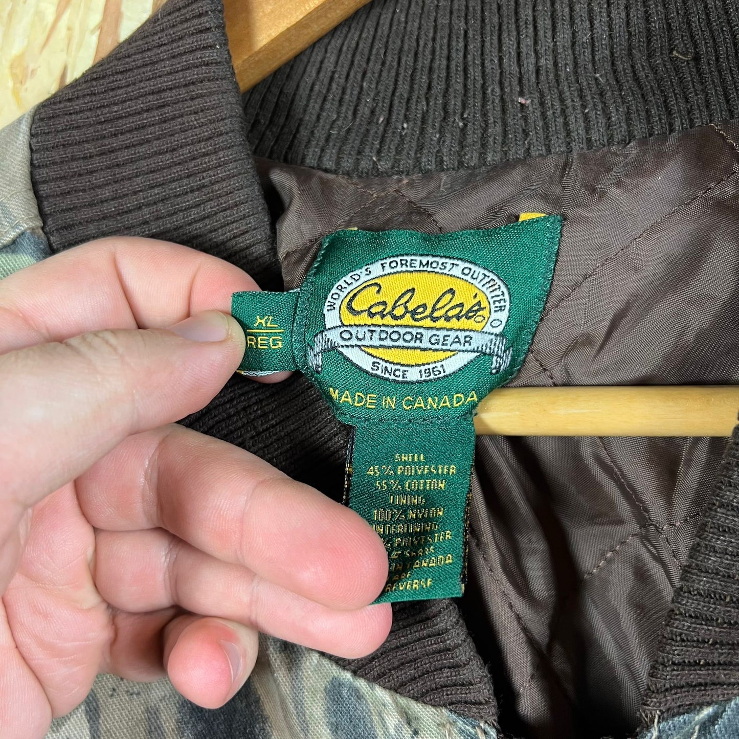Cabelas Camouflage Bomber Jacket 1990's Size XL