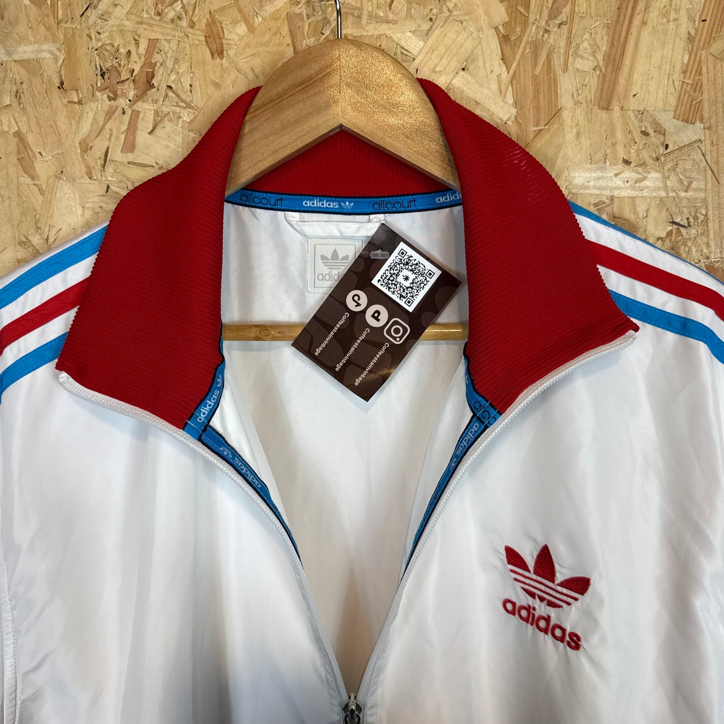 Adidas All Court White Full Zip Track Jacket Mens Extra Large