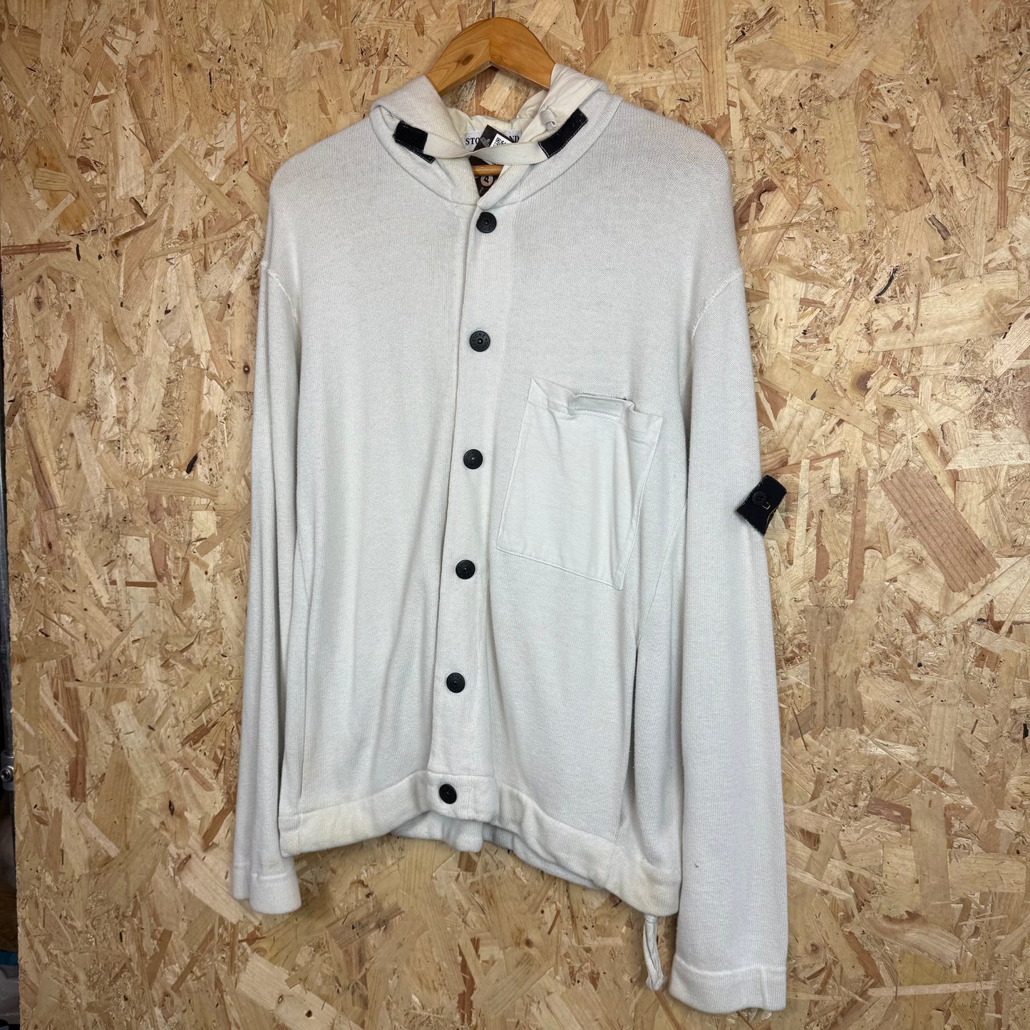 Stone Island Button Front Hoodie Made In Italy Size XL