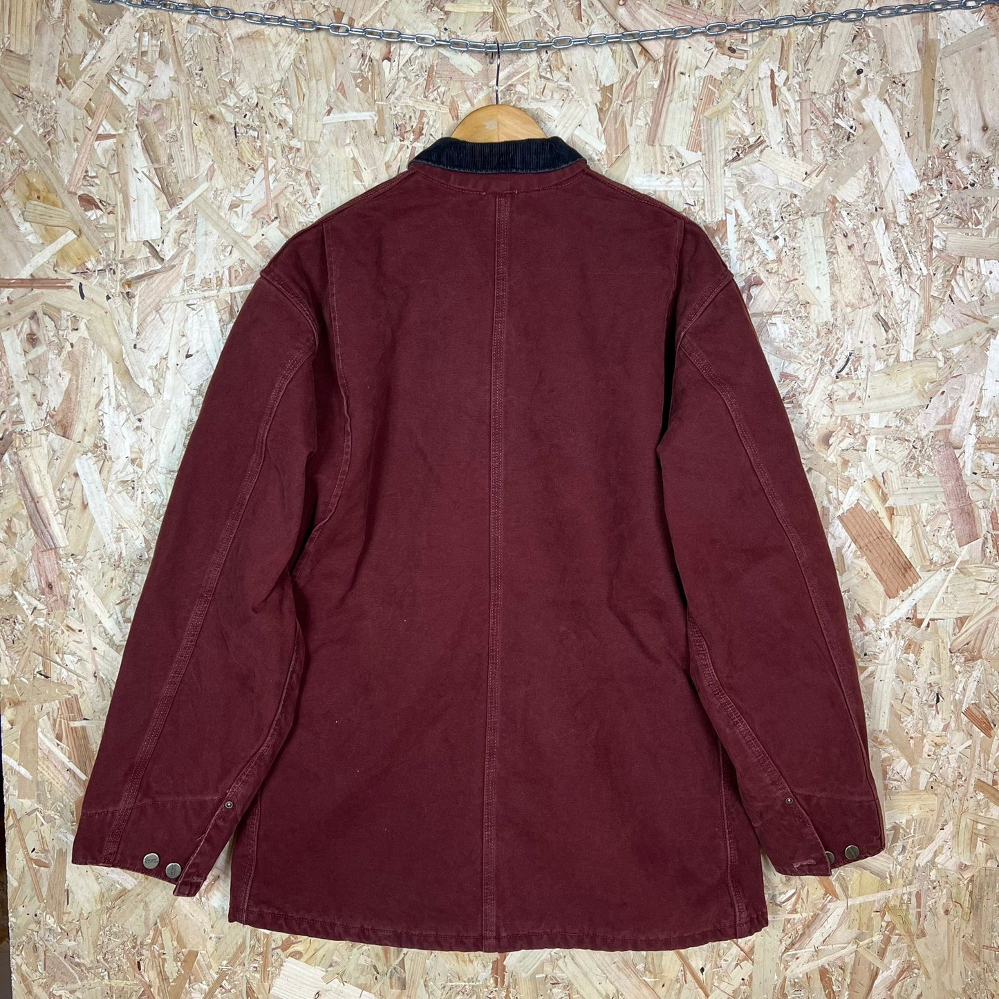 Carhartt C02 CLY Burgundy Clay Chore Coat Blanket Lines Work Jacket Men XL Tall