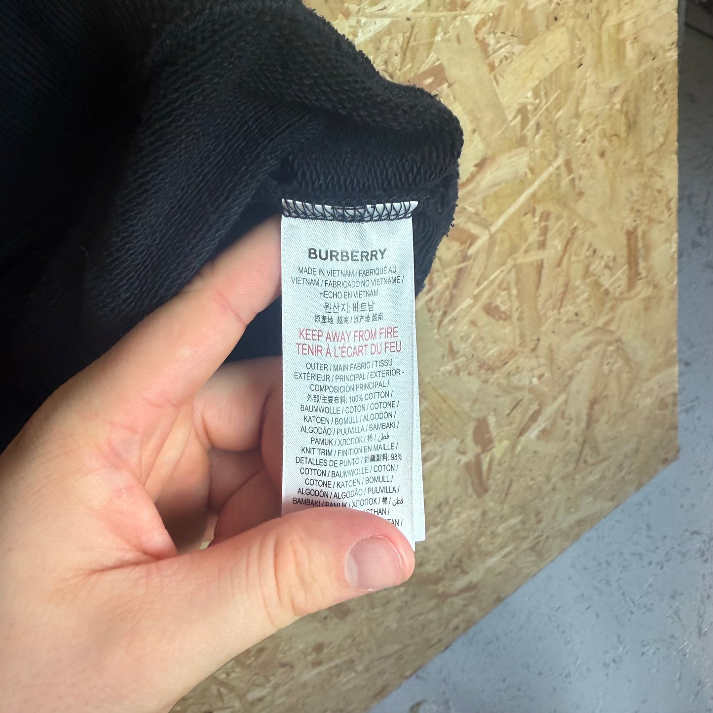 Burberry London England Black Hoodie Size XL