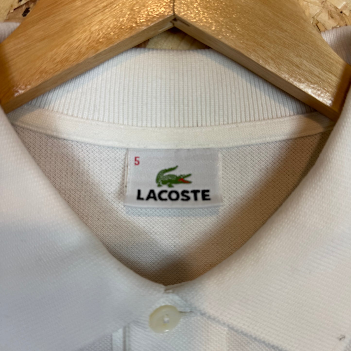 Lacoste White Polo Shirt Size L