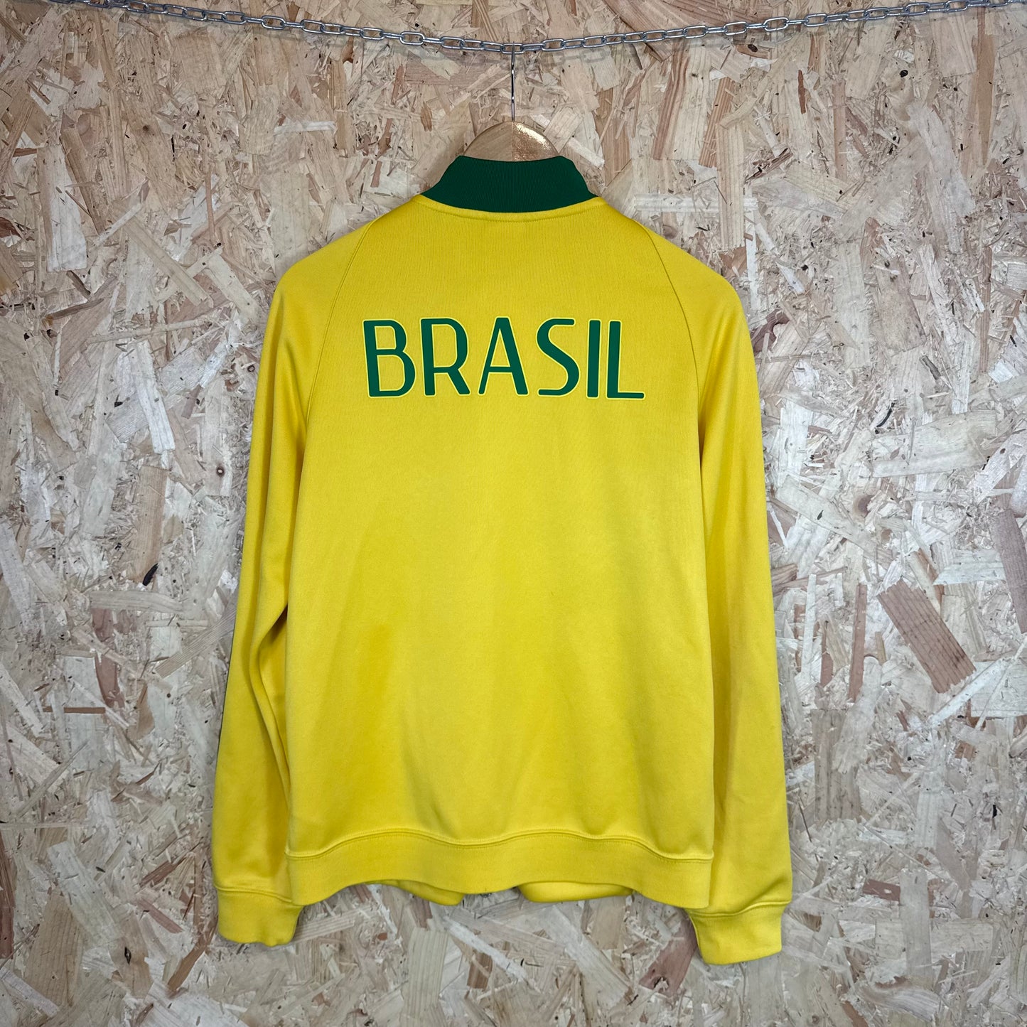 Nike Brazil Track Jacket Full Zip Yellow Green Men's Size M