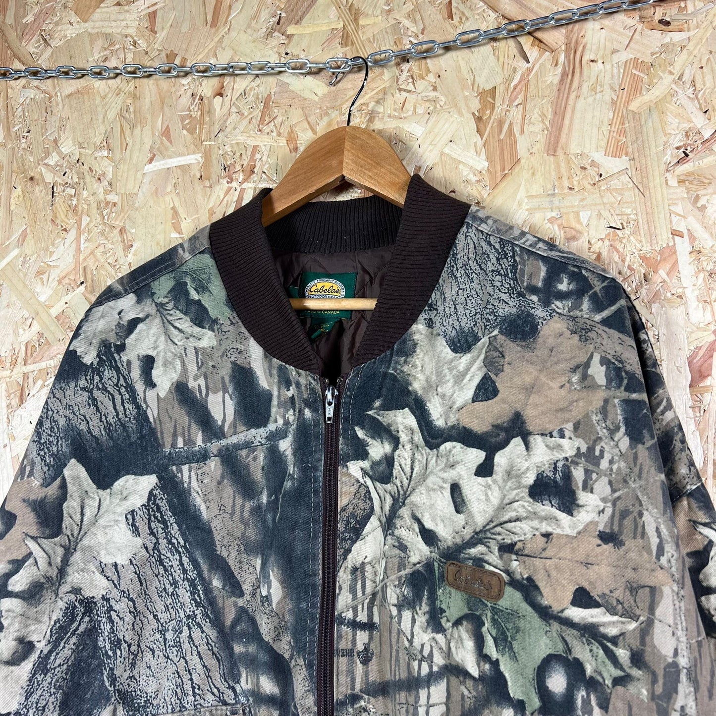 Cabelas Camouflage Bomber Jacket 1990's Size XL