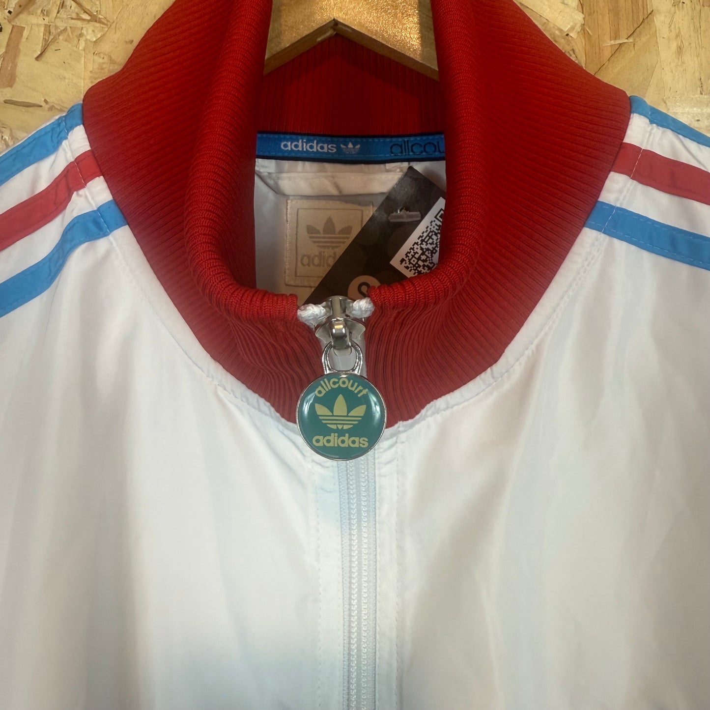 Adidas All Court White Full Zip Track Jacket Mens Extra Large