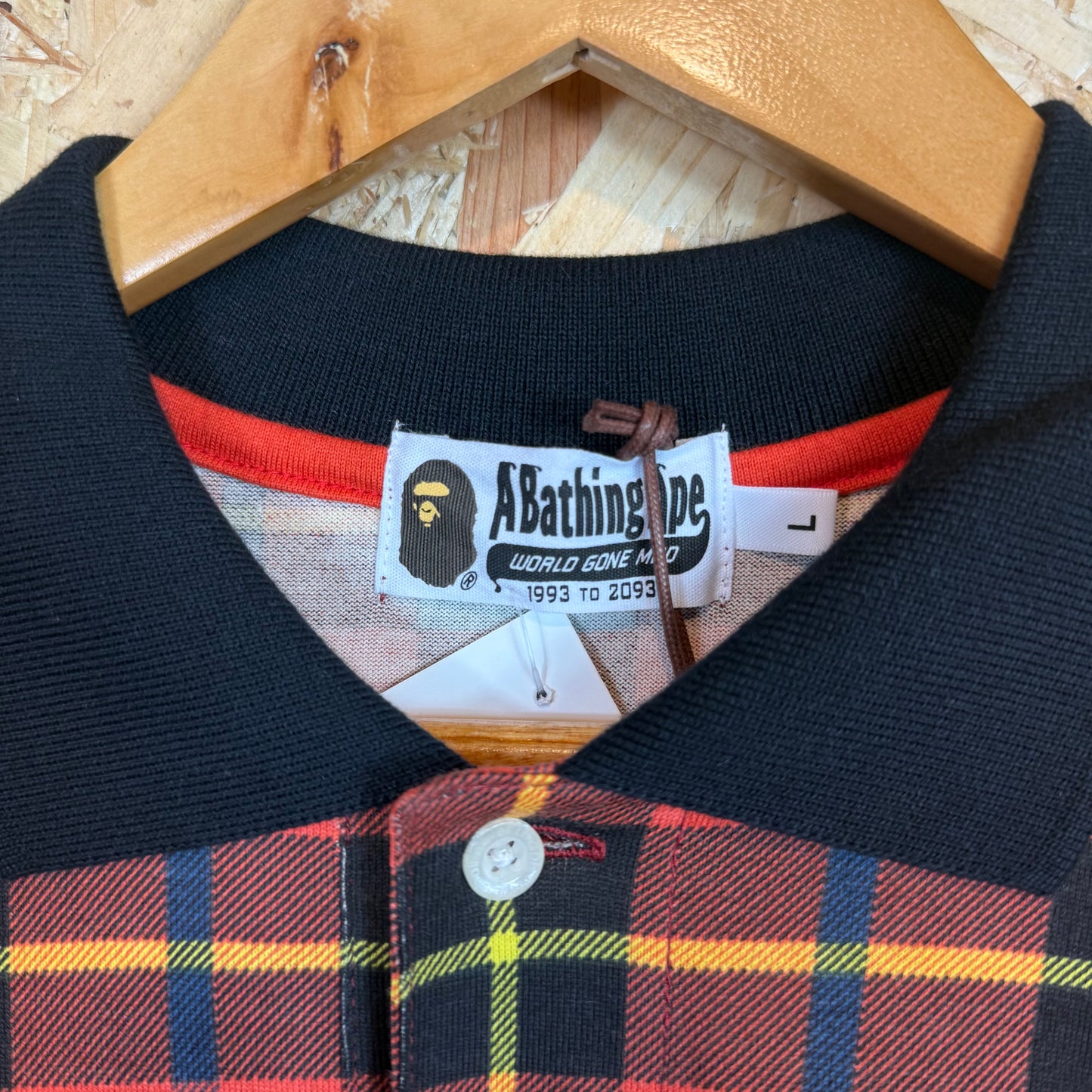 BAPE Tartan Polo Shirt Size L