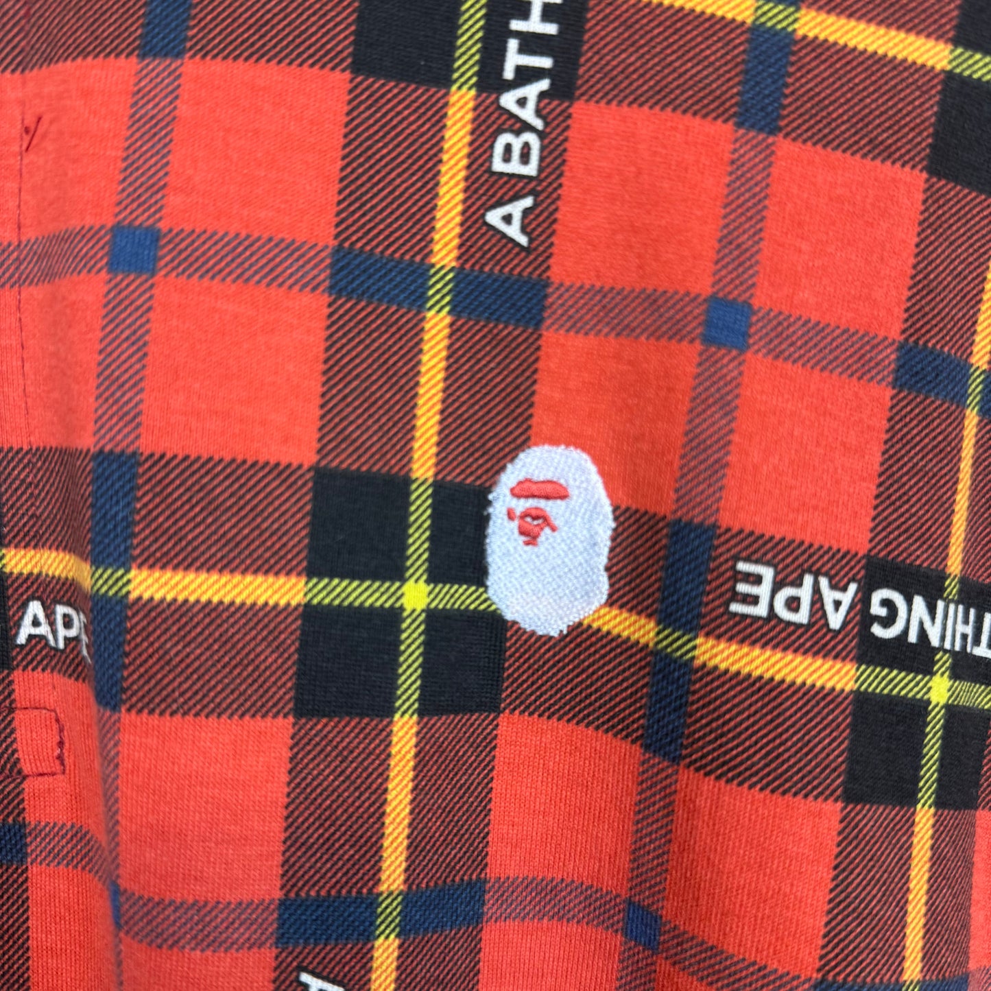 BAPE Tartan Polo Shirt Size L