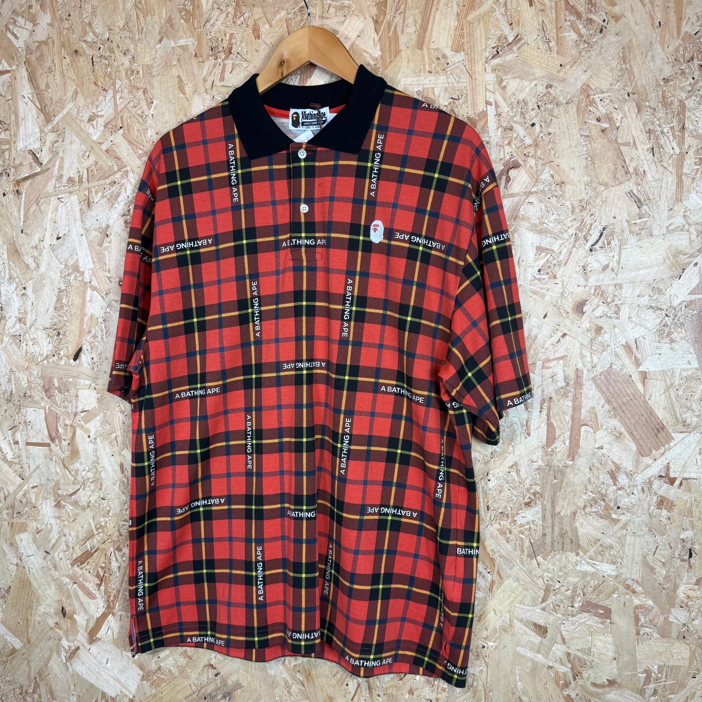 BAPE Tartan Polo Shirt Size L