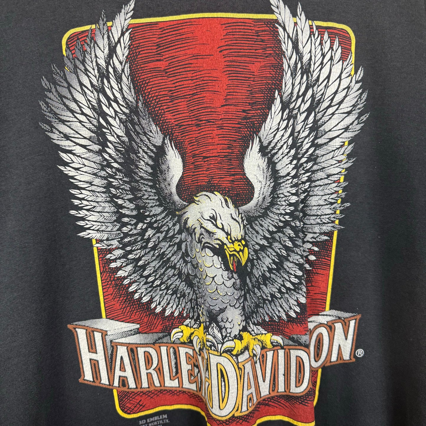 Harley davidson 3D emblem t shirt black Large rare