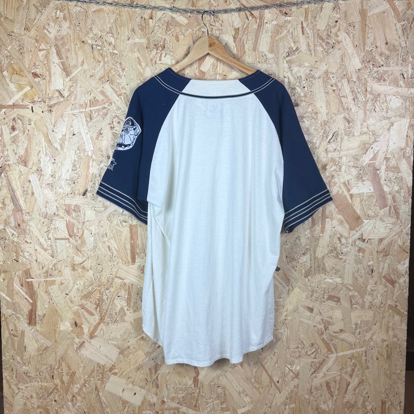 Georgetown Hoyas starter Baseball Jersey Large white navy 90s