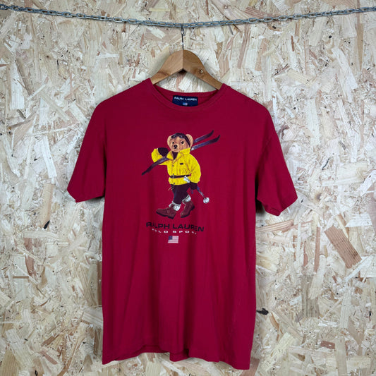 Ralph Lauren Red Polo Sport Bear T-Shirt Size M