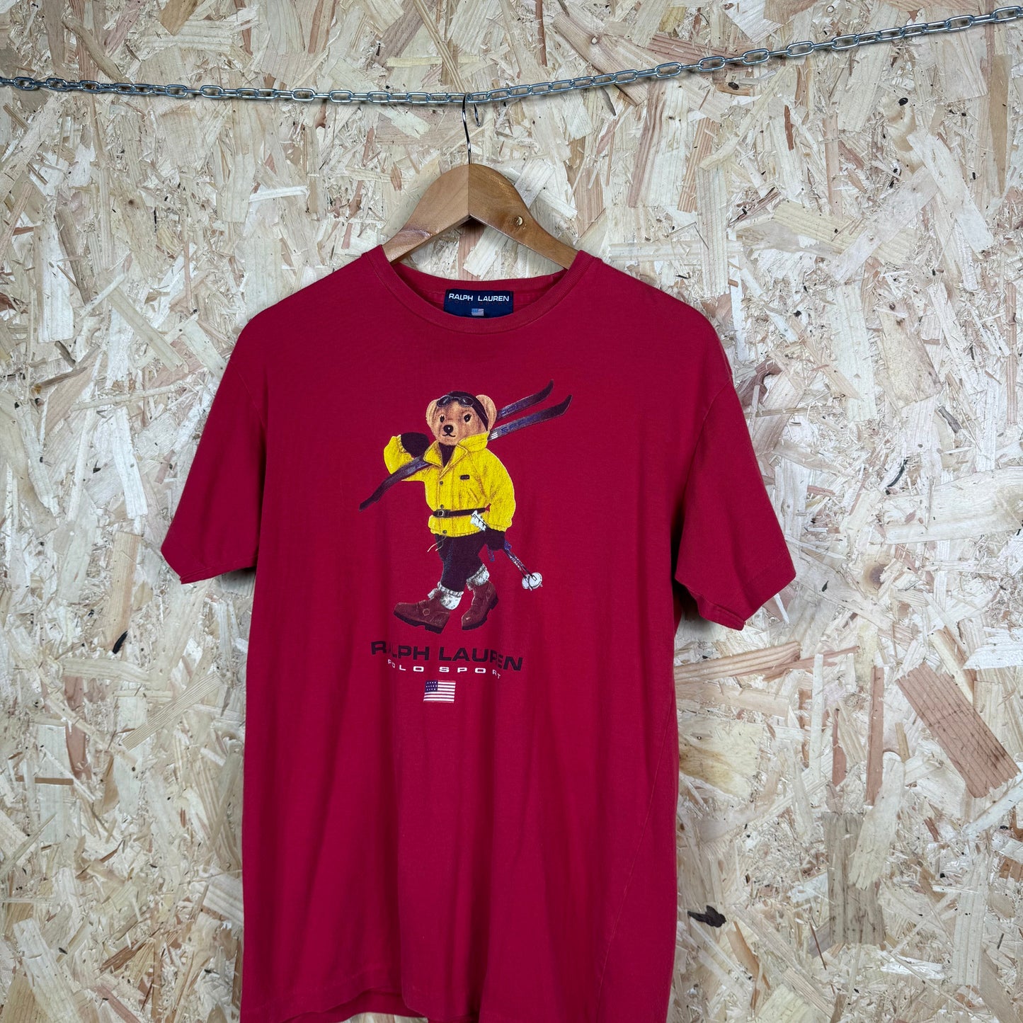 Ralph Lauren Red Polo Sport Bear T-Shirt Size M