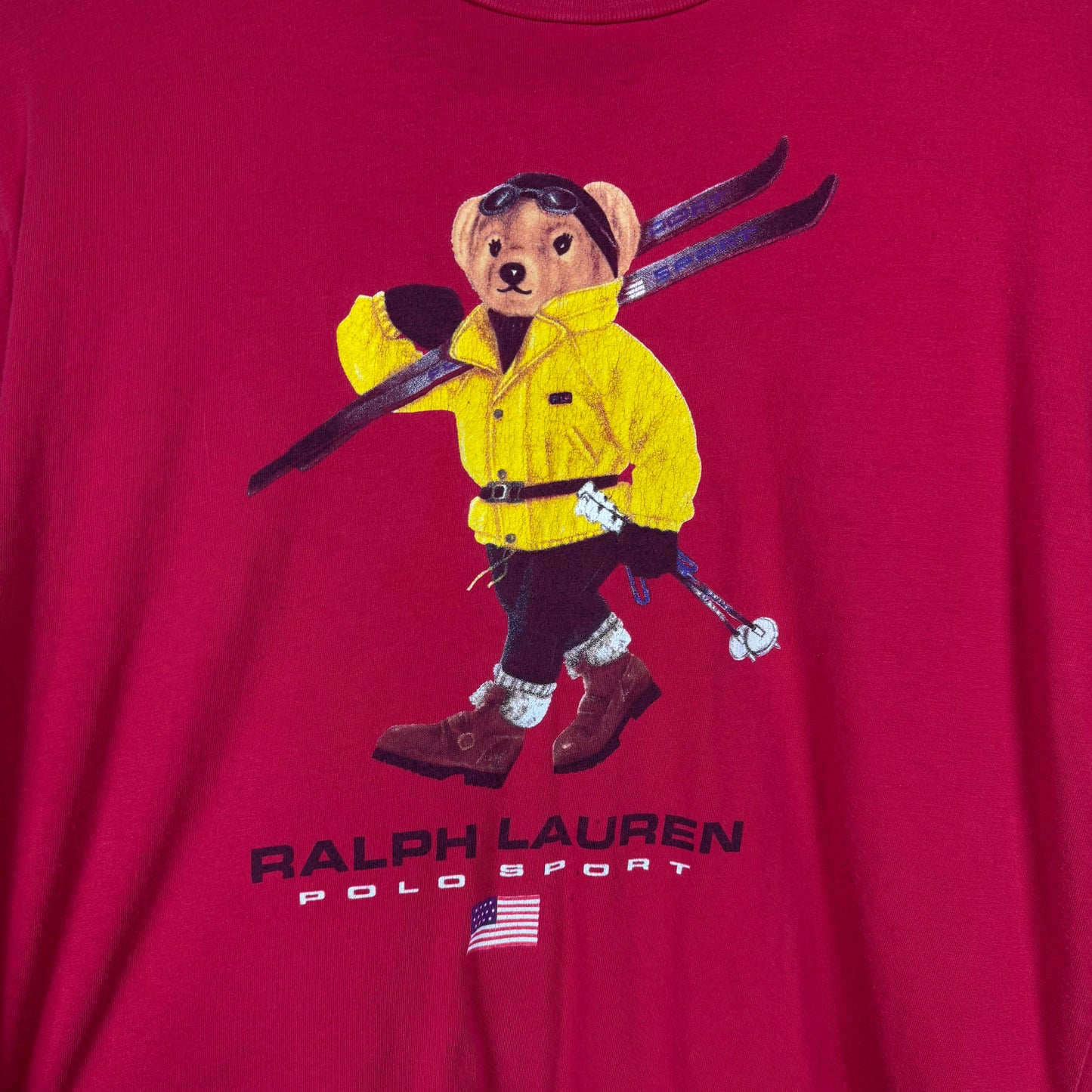 Ralph Lauren Red Polo Sport Bear T-Shirt Size M