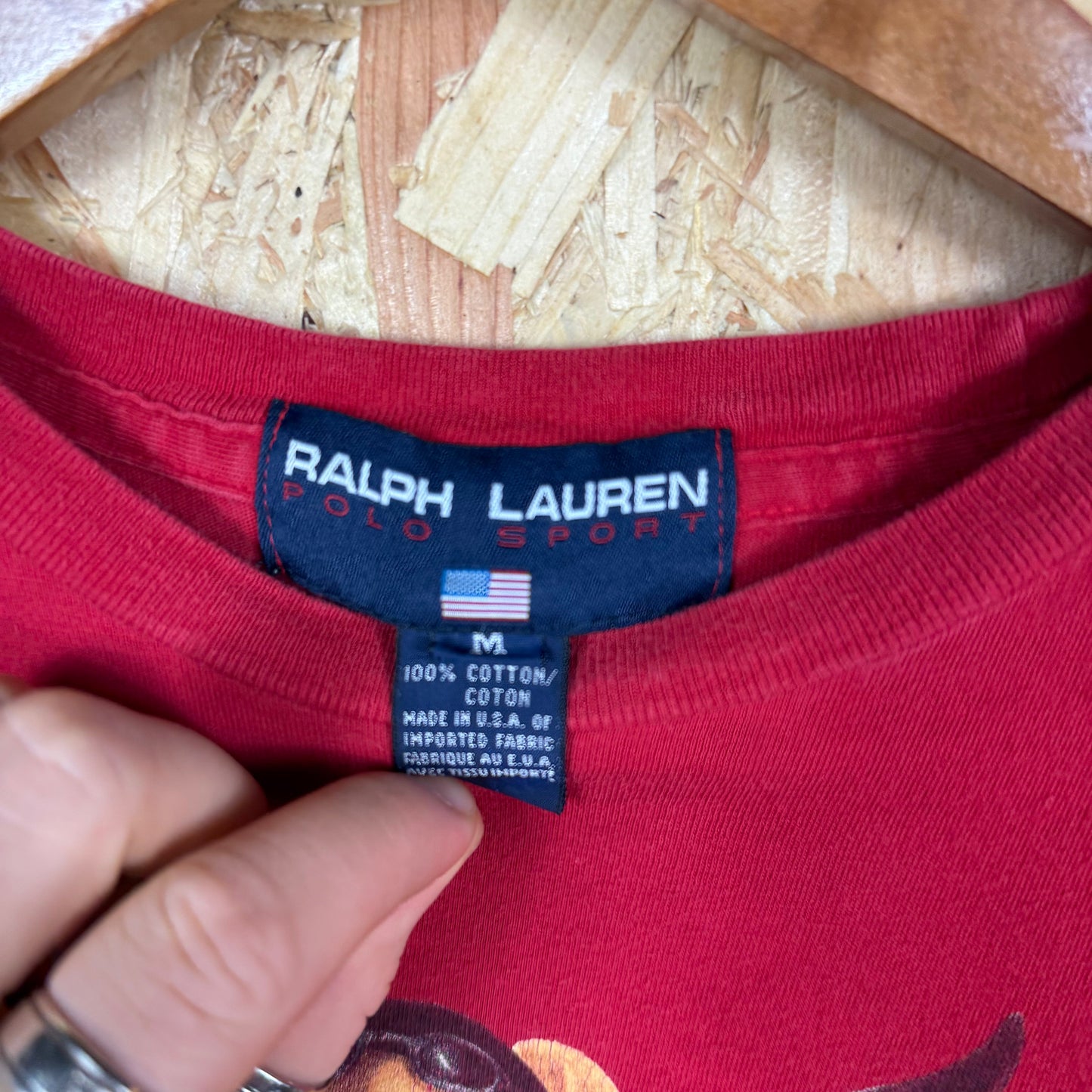 Ralph Lauren Red Polo Sport Bear T-Shirt Size M