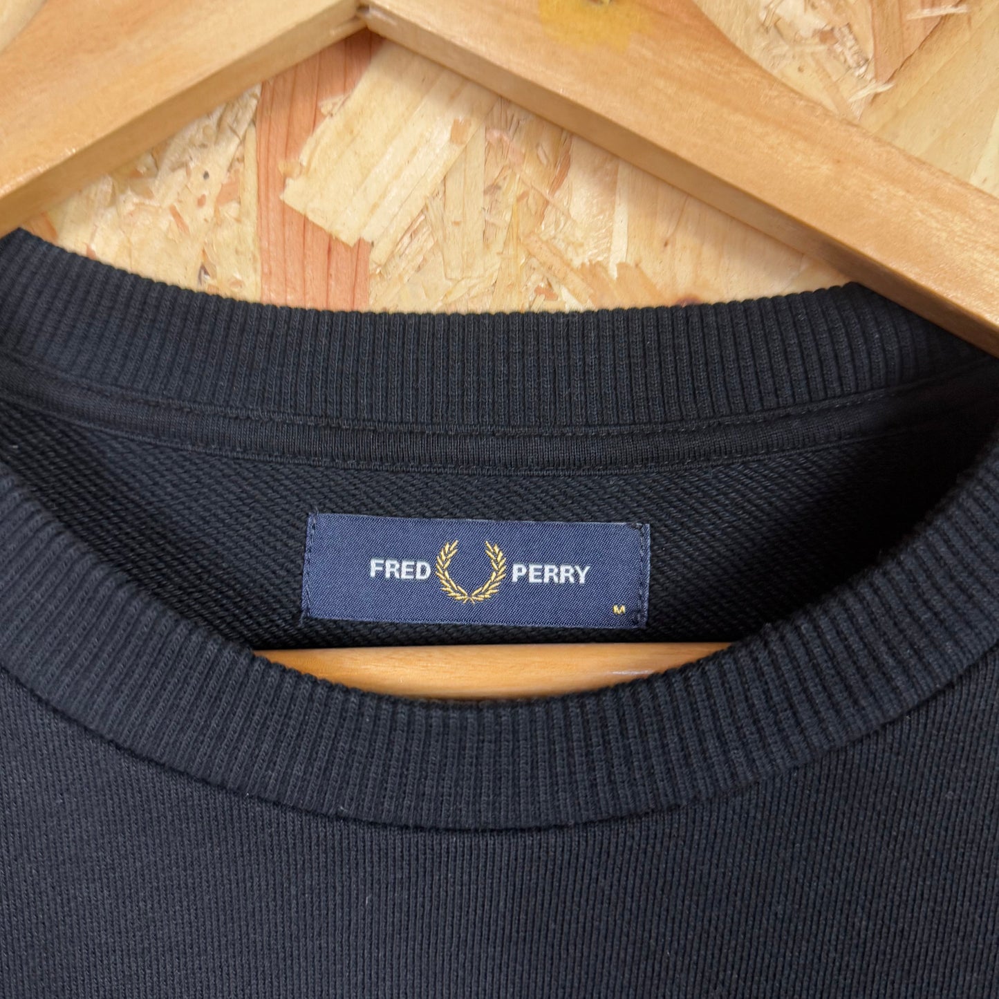 Fred Perry Black Sweatshirt Size M