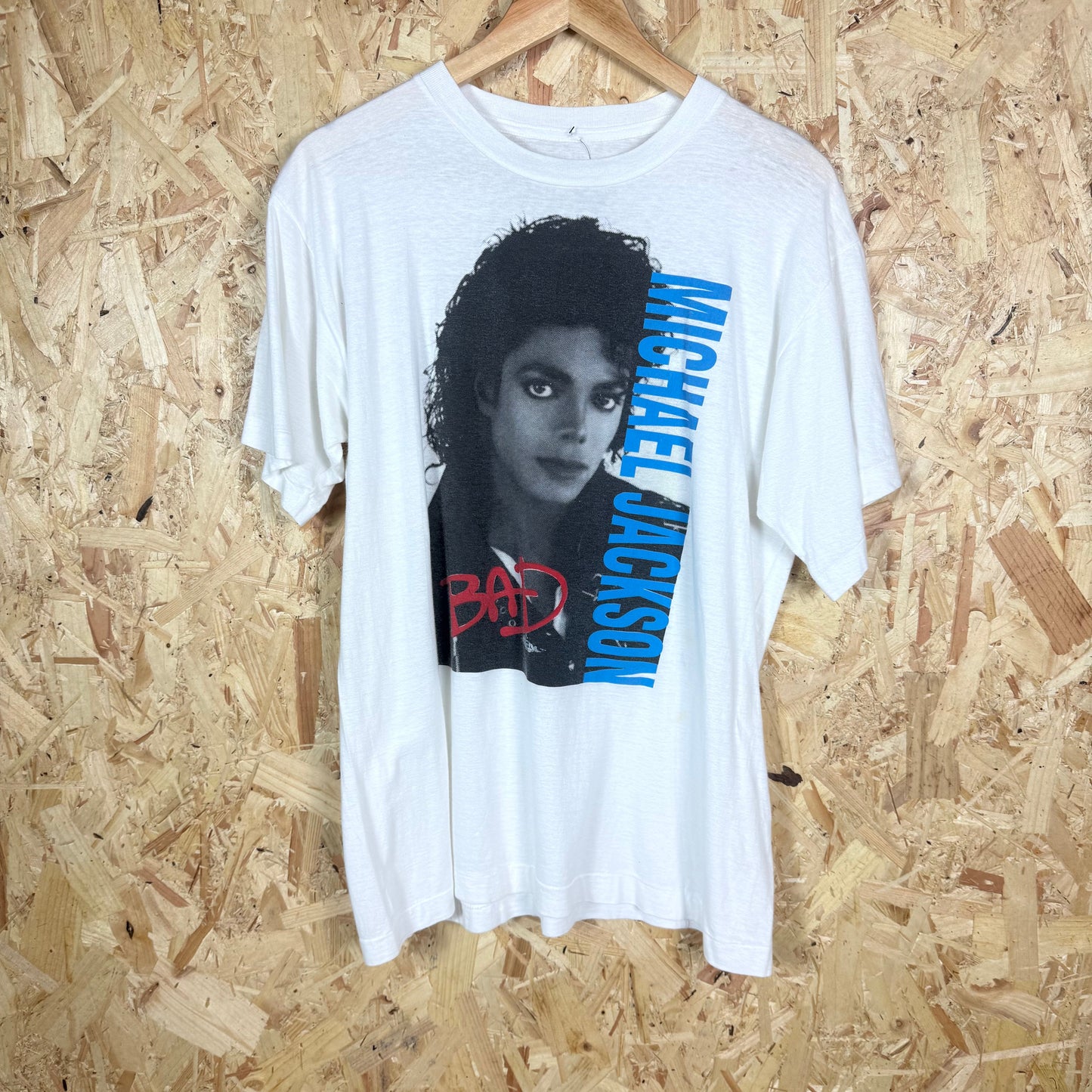 Michael Jackson Bad Single Stitch T-Shirt Size  L