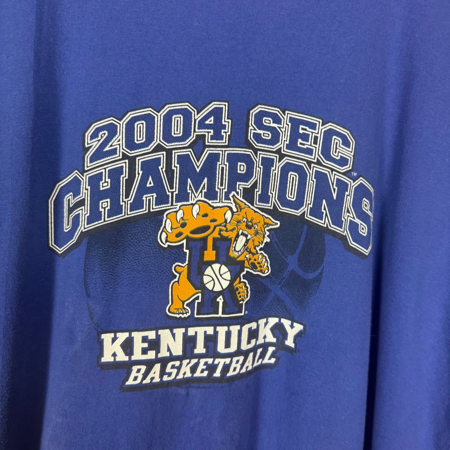 Kentucky Basketball 2004 SEC Champions Blue T-Shirt Size XL