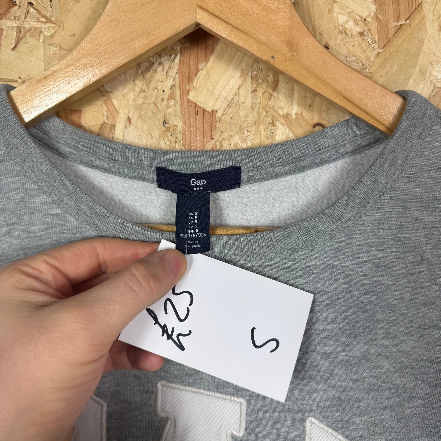 Gap Original Grey Spell Out Sweatshirt Size S