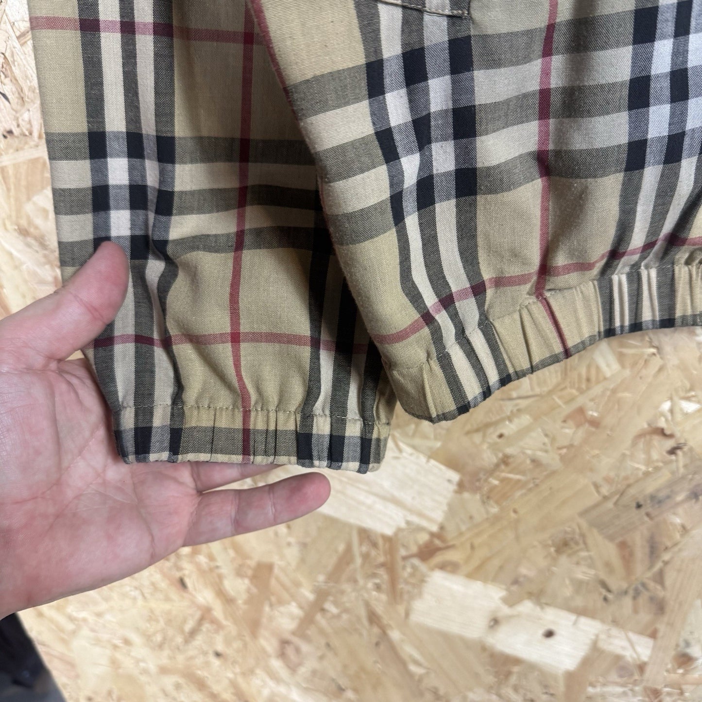 Vintage 90s Burberry Reversible Harrington Jacket L Nova Check Full Zip Navy