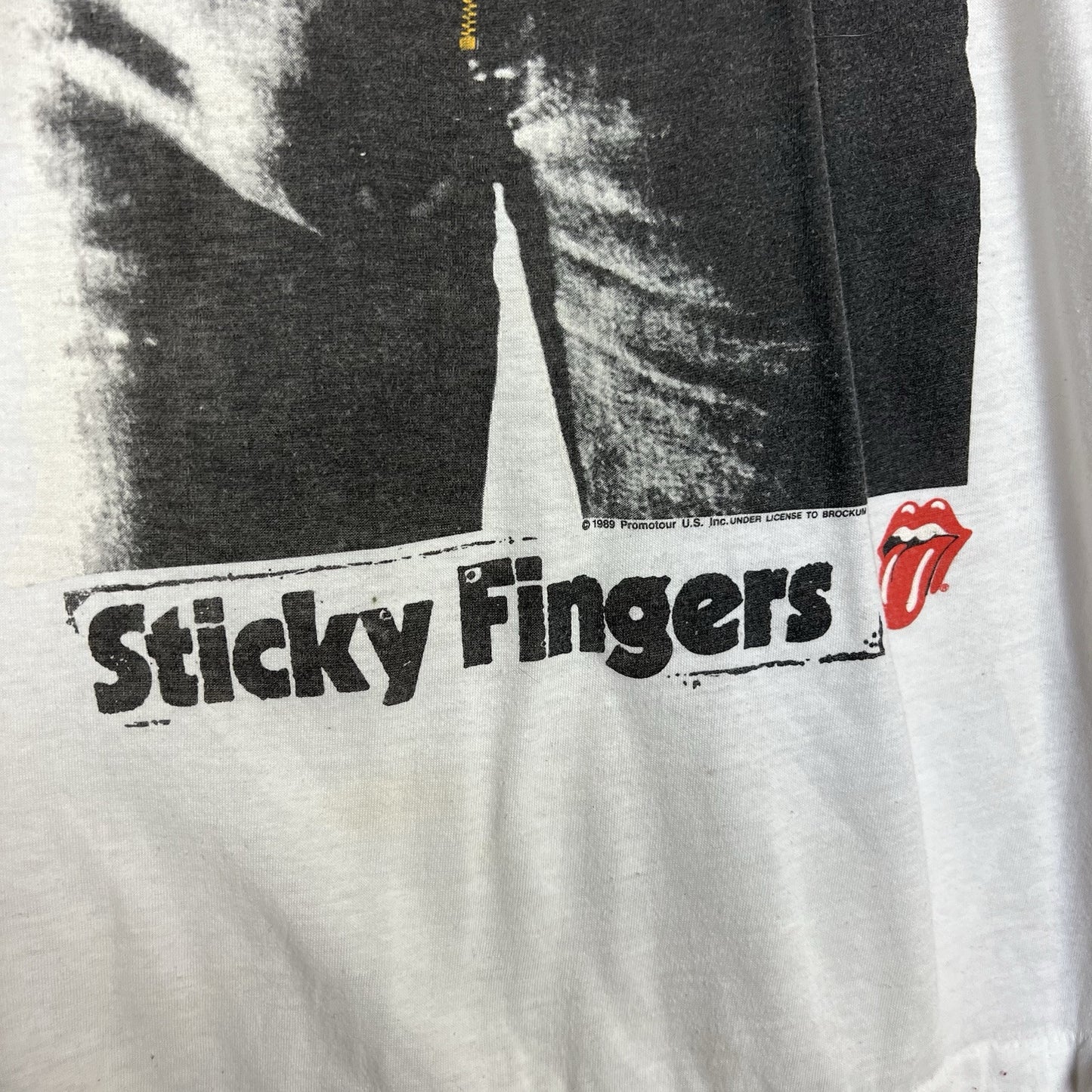 Vintage The Rolling Stones Sticky Fingers 89 T Shirt White L Short Sleeve Rare