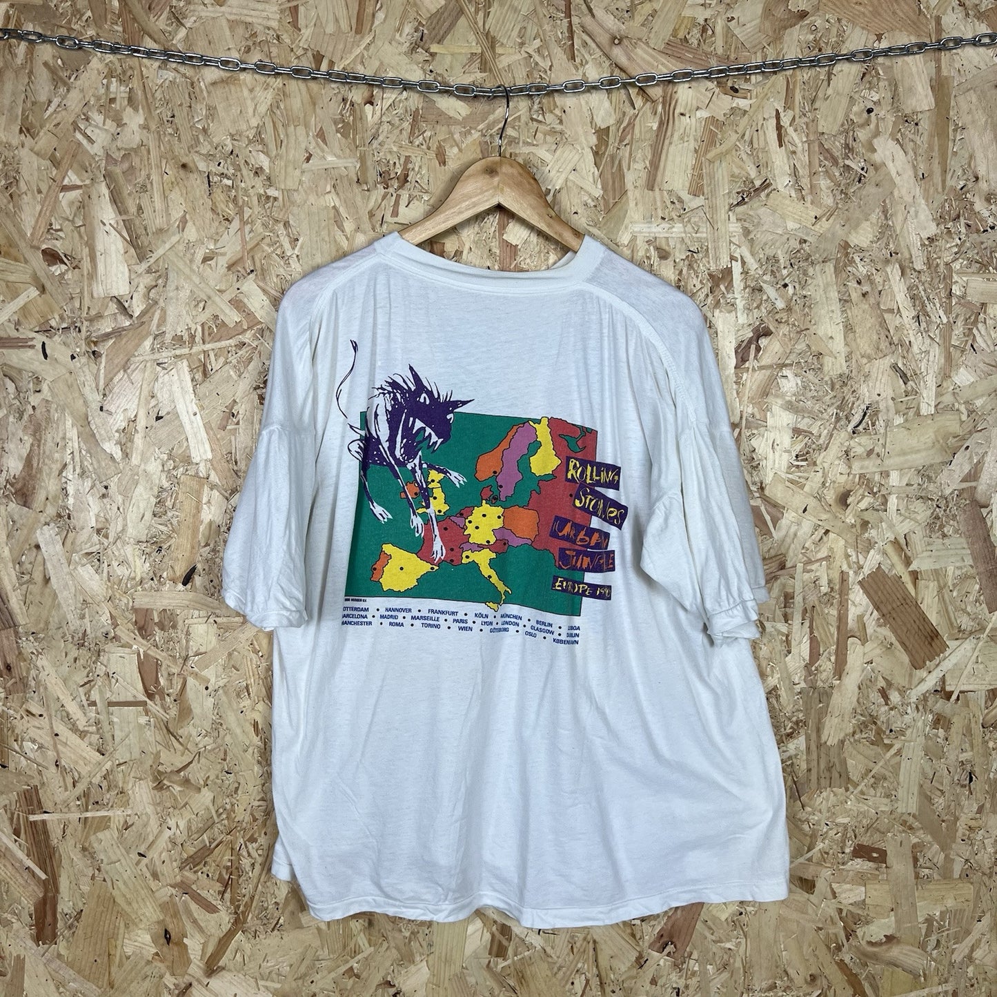 The Rolling Stones Vintage 1990 Urban Jungle Europe Andy Warhol T Shirt XL SS