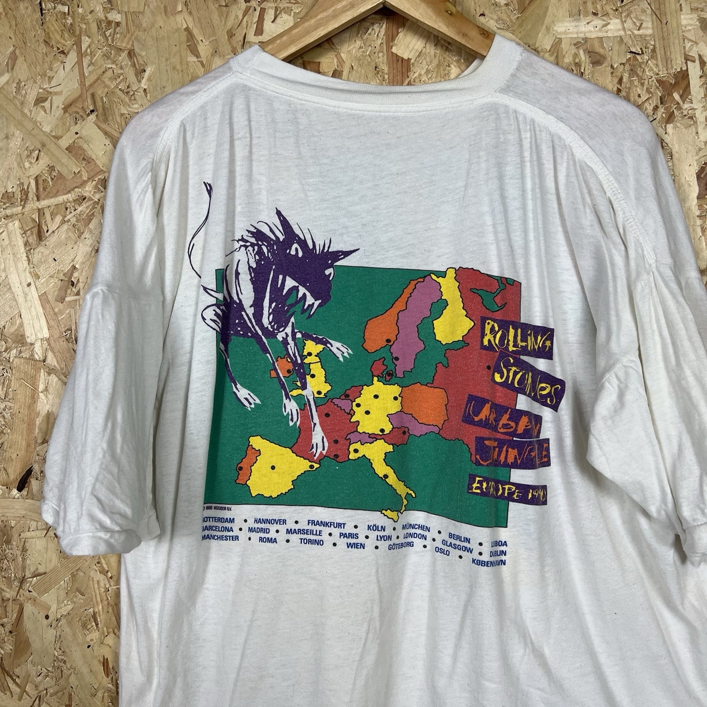 The Rolling Stones Vintage 1990 Urban Jungle Europe Andy Warhol T Shirt XL SS