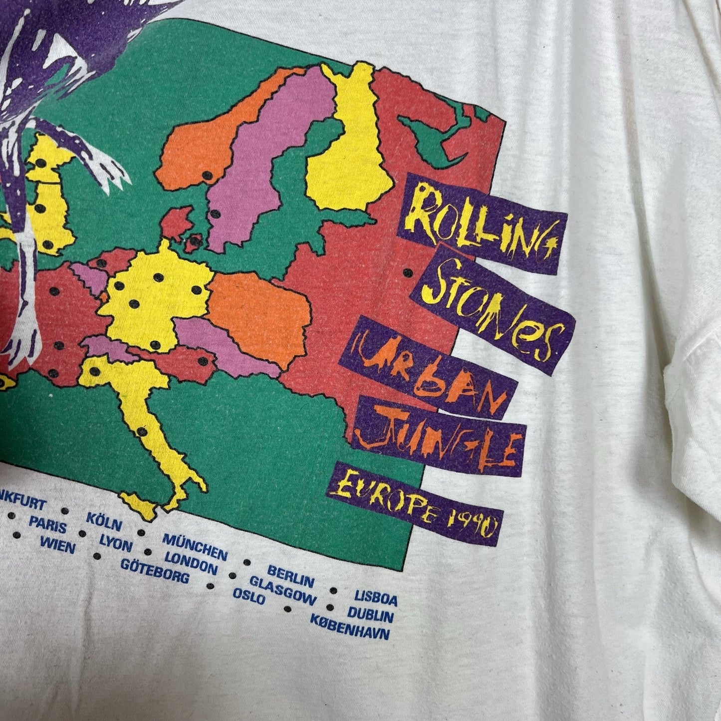 The Rolling Stones Vintage 1990 Urban Jungle Europe Andy Warhol T Shirt XL SS