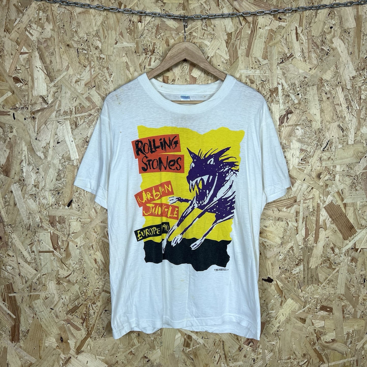 The Rolling Stones Urban Jungle Europe 1990 Vintage UK Promo t-shirt White Large