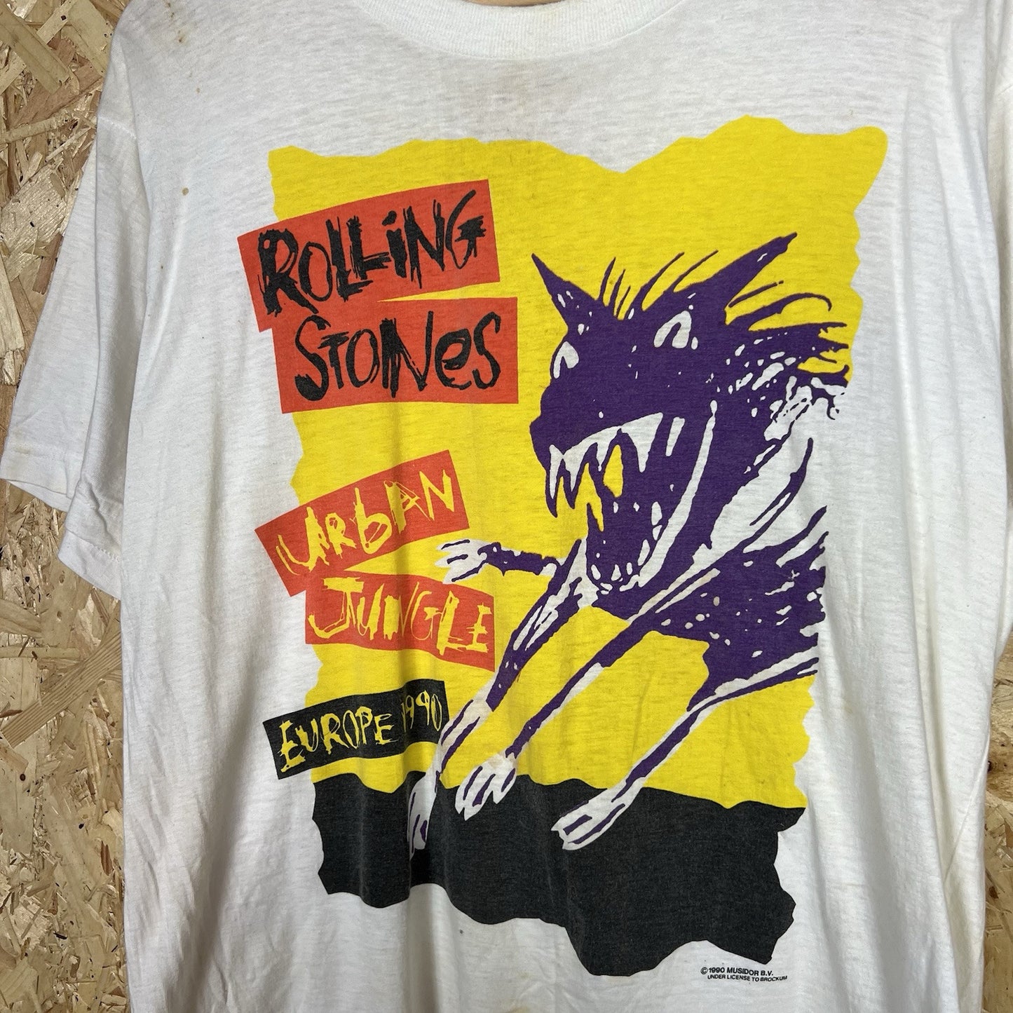 The Rolling Stones Urban Jungle Europe 1990 Vintage UK Promo t-shirt White Large