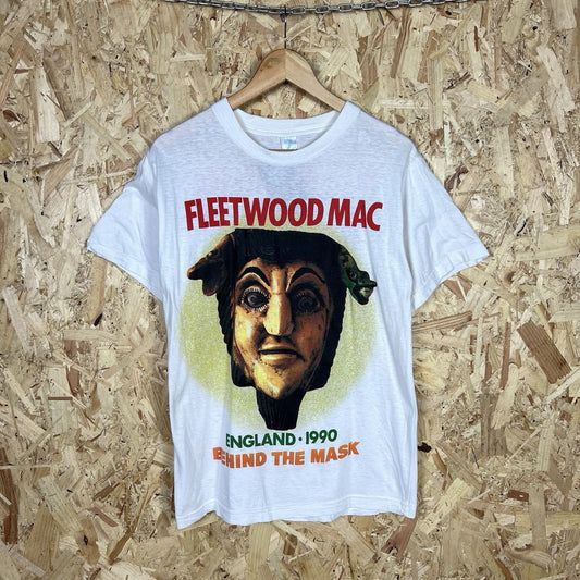 Vintage 90s Fleetwood Mac Behind The Mask UK Tour T-Shirt 1990 Band Tee Large