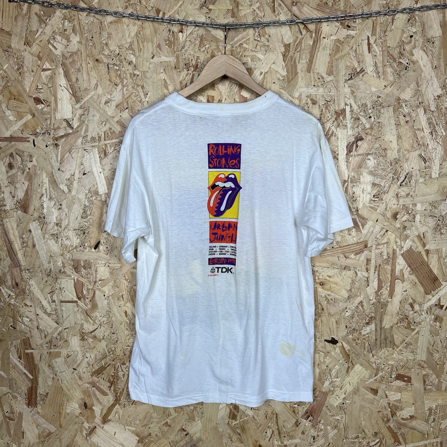 The Rolling Stones Urban Jungle Europe 1990 Vintage UK Promo t-shirt White Large