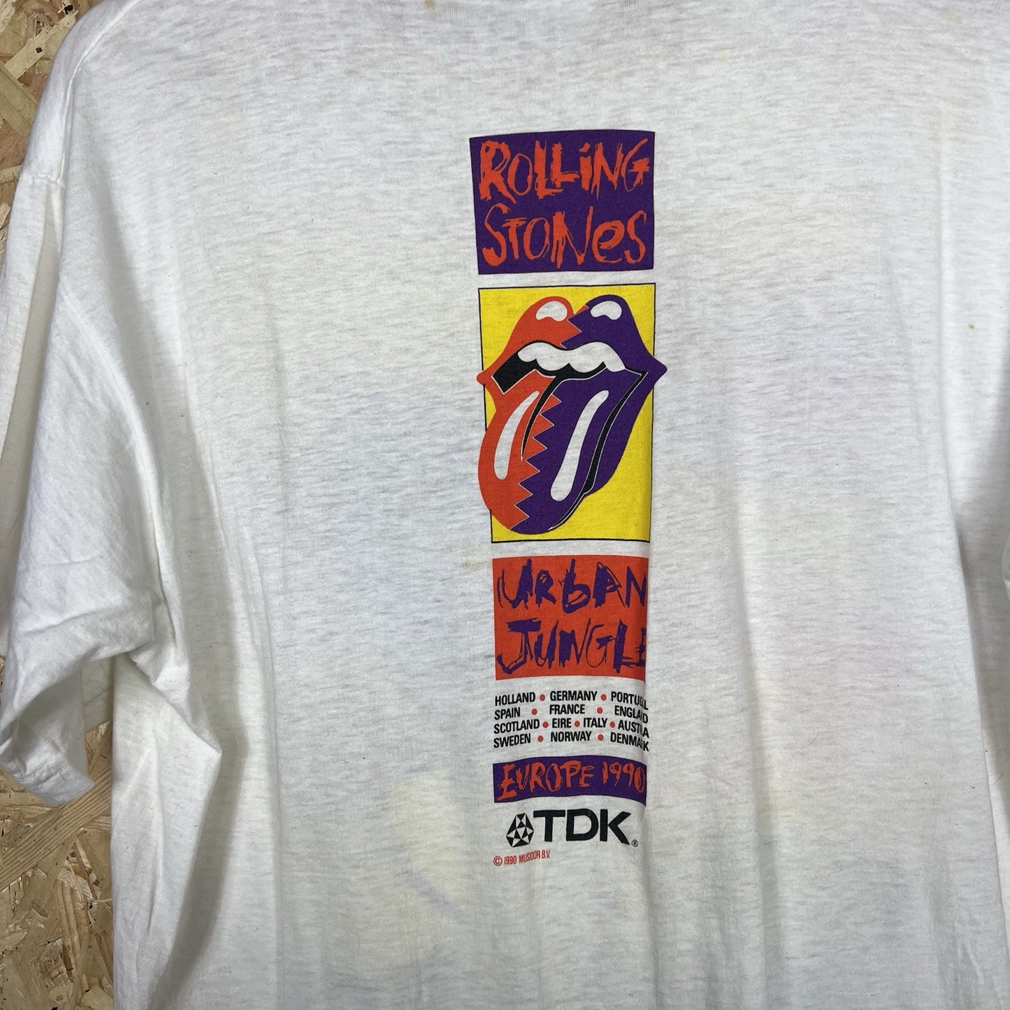 The Rolling Stones Urban Jungle Europe 1990 Vintage UK Promo t-shirt White Large