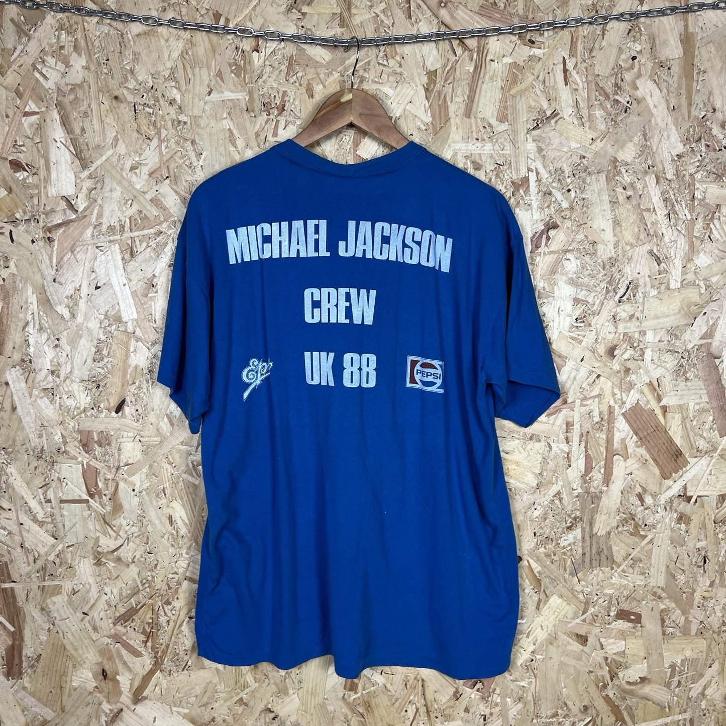 Michael Jackson 1988 Uk Tour Crew T Shirt Rare Blue XL Top Tee Single Stitch
