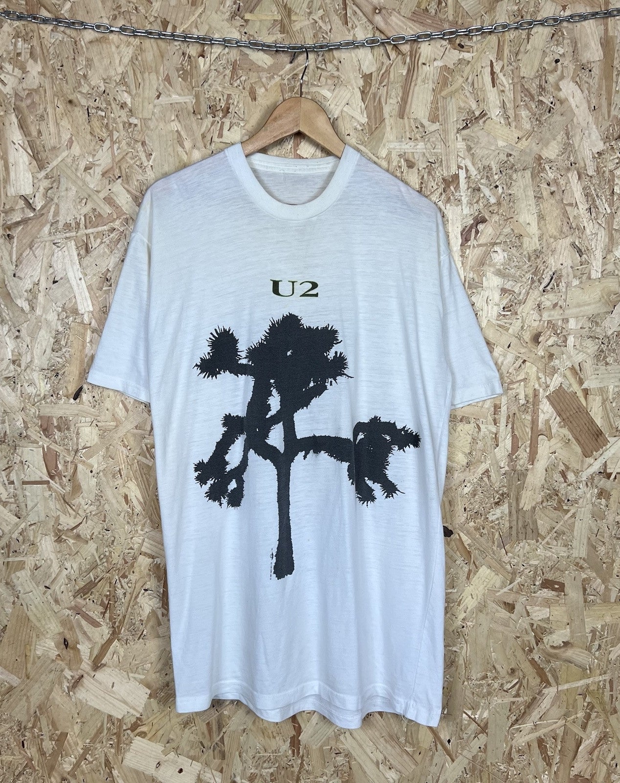 Vintage U2 Joshua Tree Graphic T Shirt White XL Short Sleeve 80s