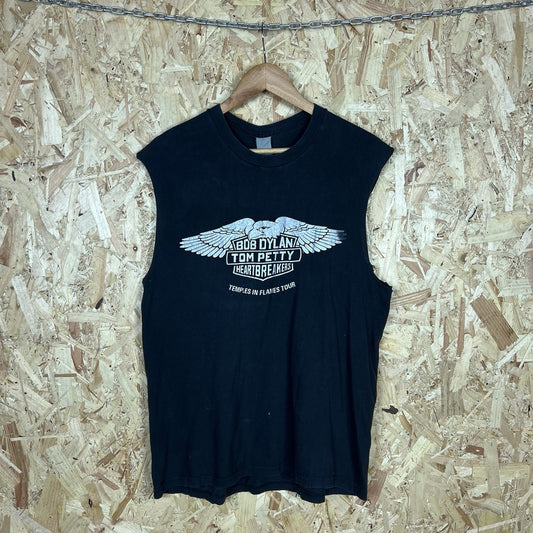 1987 Bob Dylan Tom Petty Heartbreakers Temples In Flames Tour Vest L Vintage