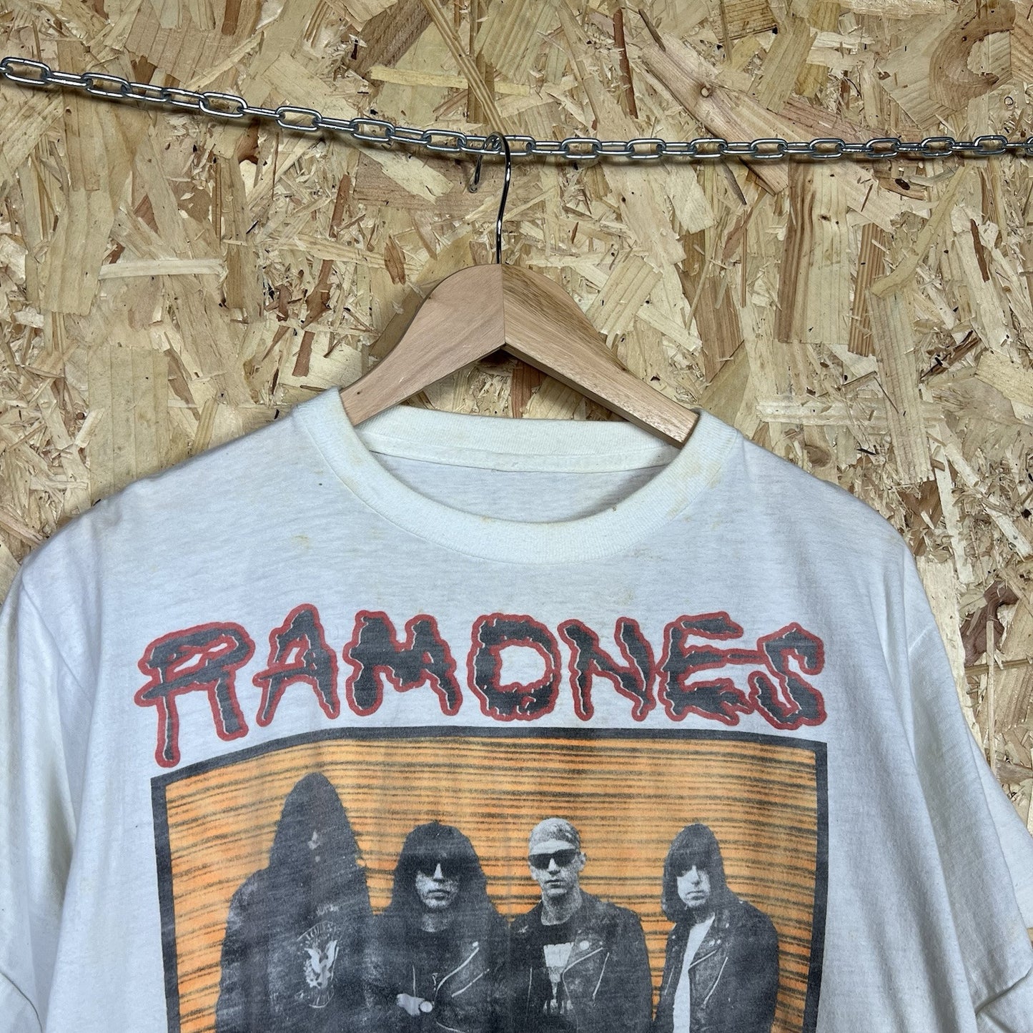 Vintage 80s Ramones Brain Drain Tour Rock Band T shirt L White Rare