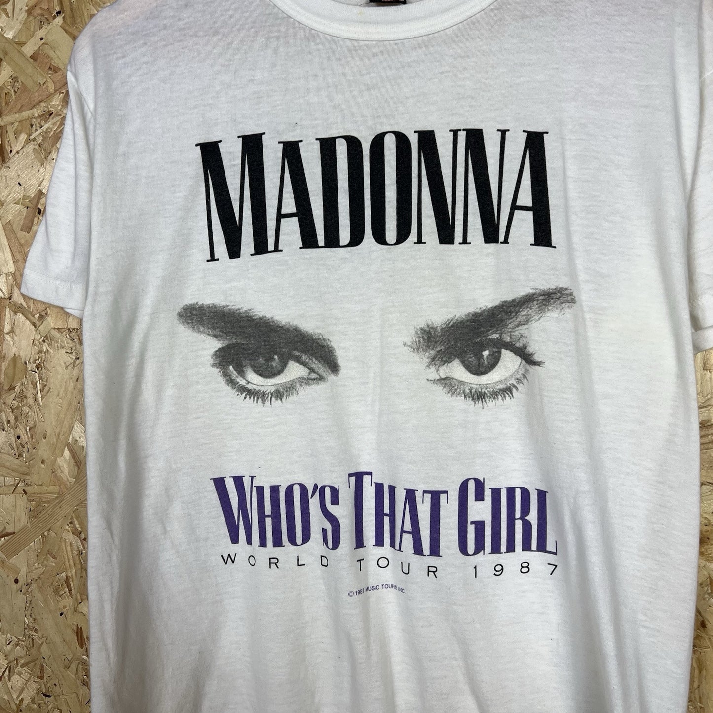Madonna Who's That Girl World Tour 1987 Vintage Tshirt Single Stitch Top Tee L
