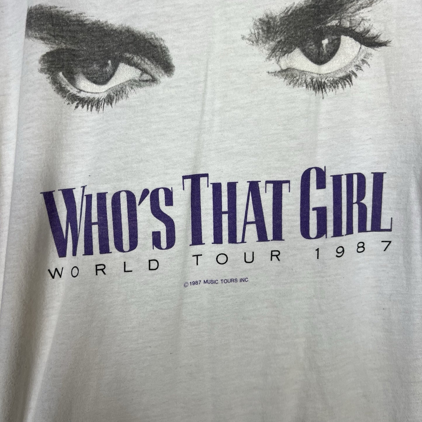 Madonna Who's That Girl World Tour 1987 Vintage Tshirt Single Stitch Top Tee L
