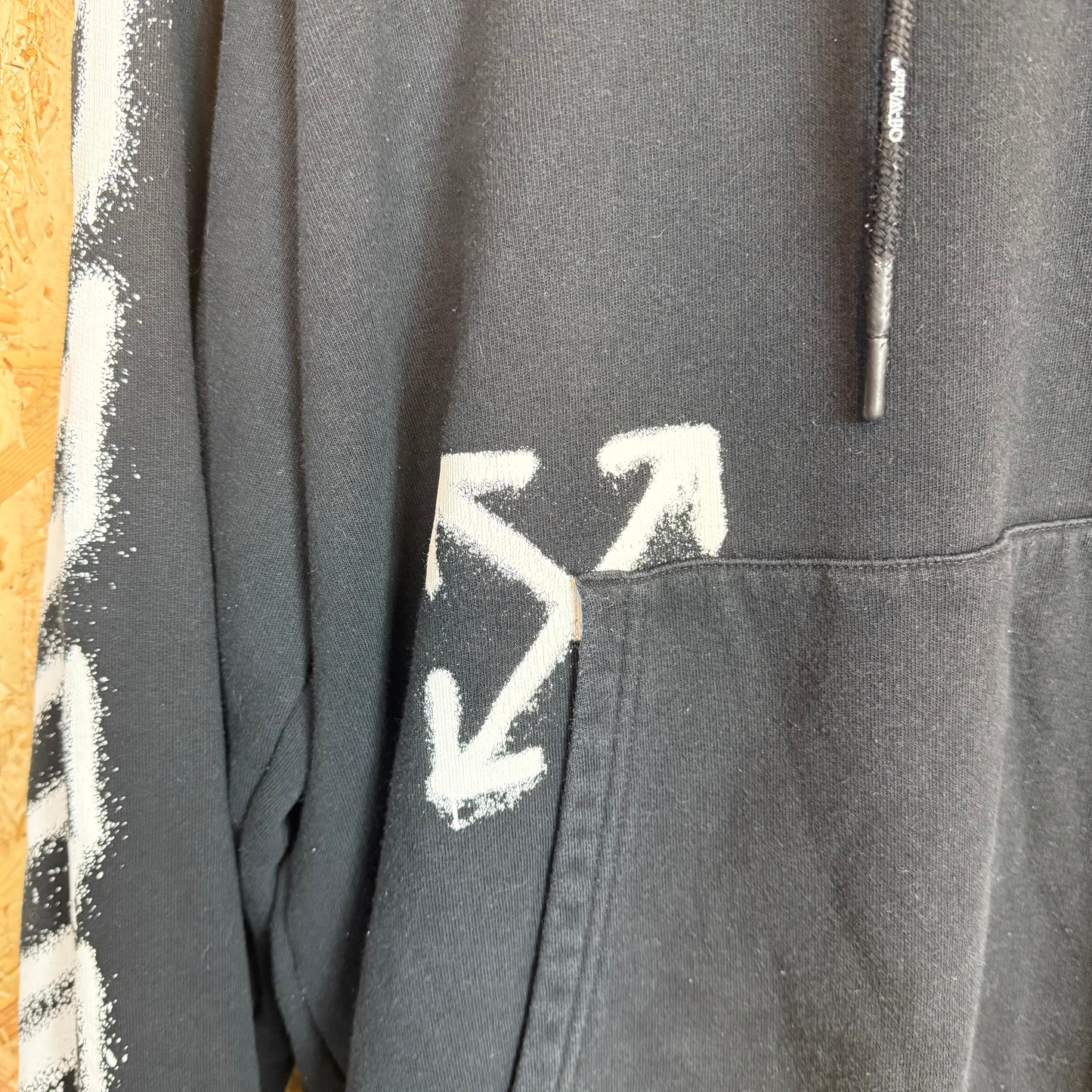 Off White Black Hoodie Size XL