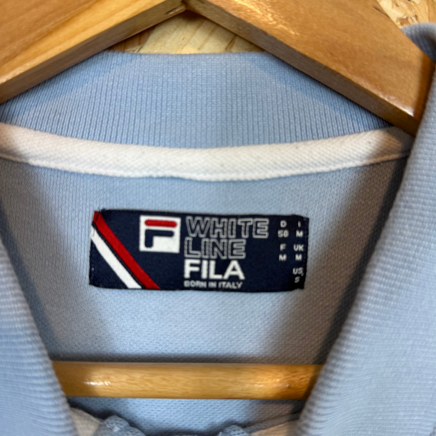 Fila Blue White Yellow Polo Shirt Size M