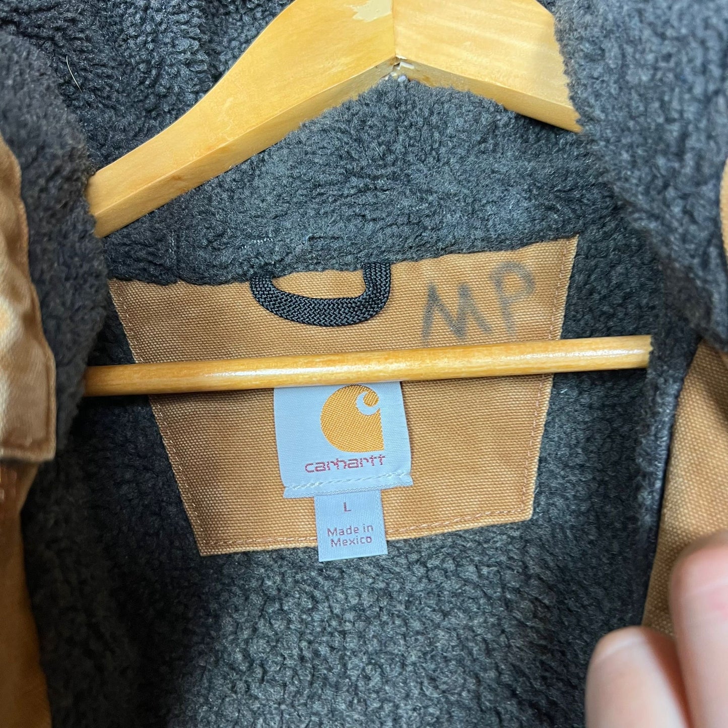 Carhartt Beige Active Jacket Sherpa Lined Size L