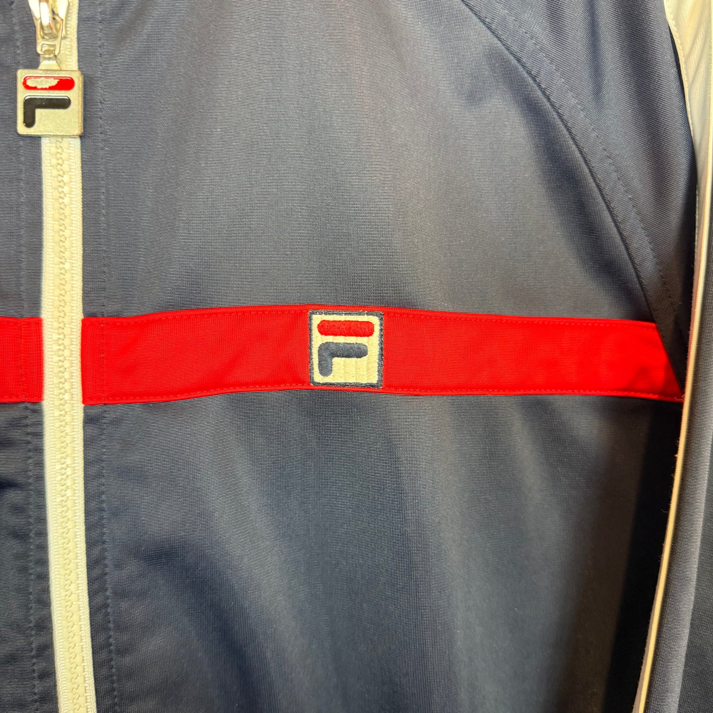 Fila White Line Full Zip Navy Blue Track Jacket Men's Size XL