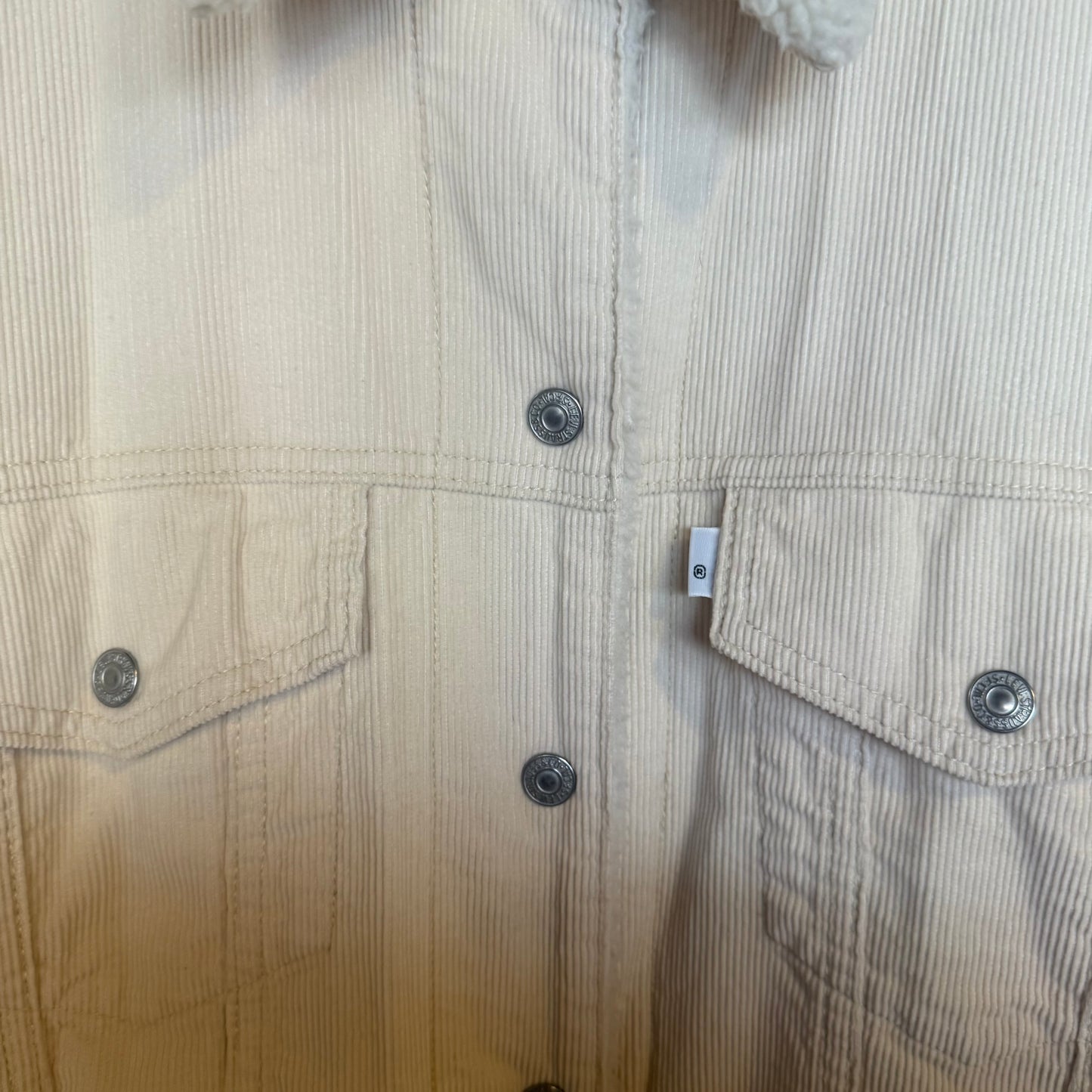 Levi’s Cream Corduroy Jacket Sherpa Lined Men’s Size m