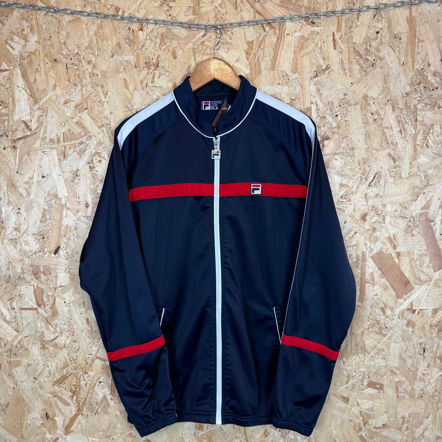 Fila White Line Full Zip Navy Blue Track Jacket Men's Size XL