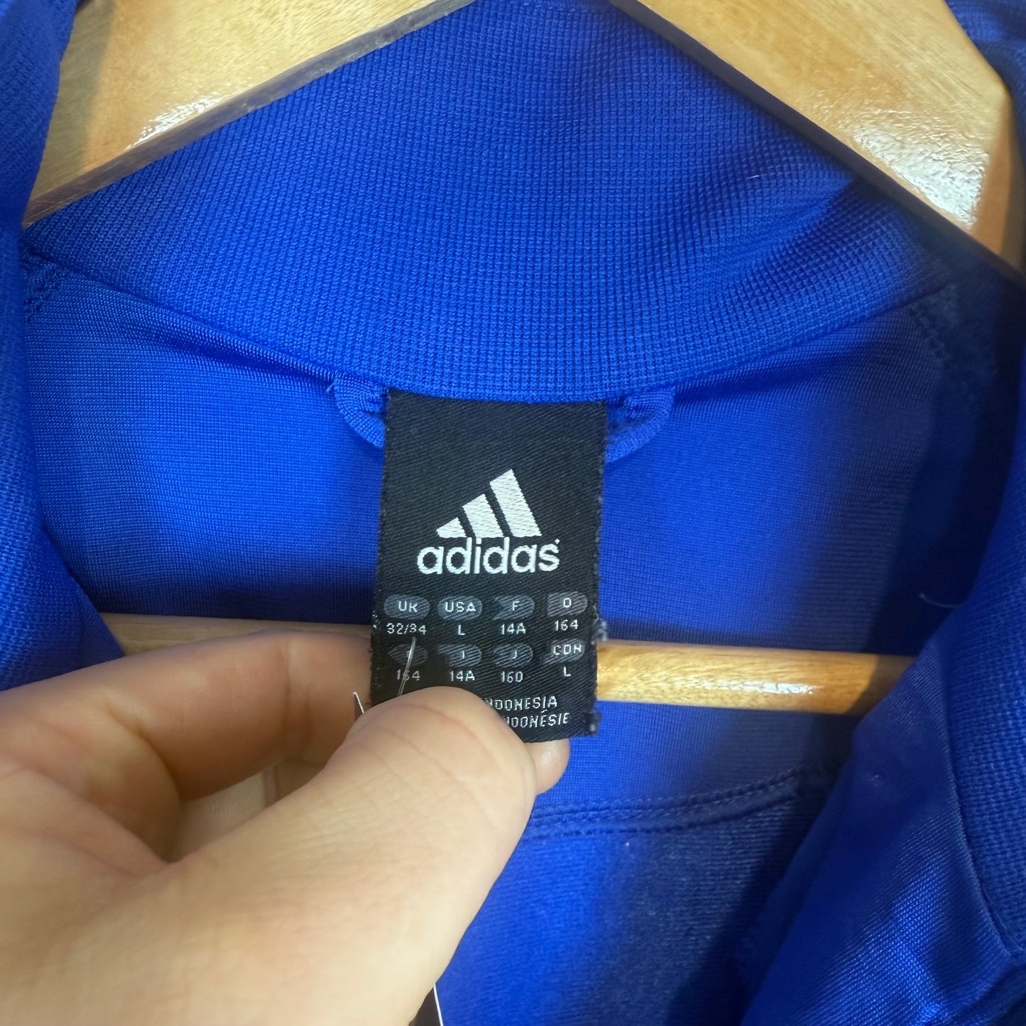 Adidas Full Zip Blue Track Jacket Mens Size L