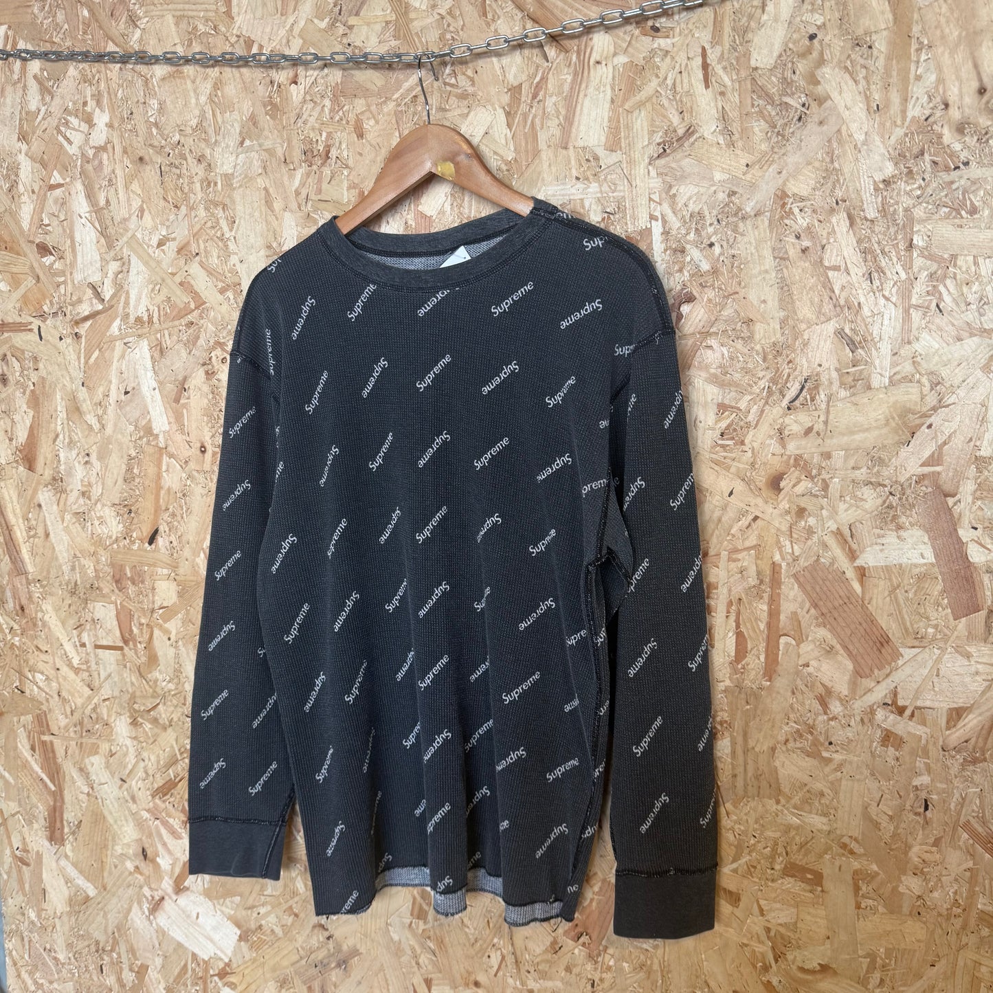 Supreme X Hanes Black Long Sleeve Thermal T-shirt Men’s Size L