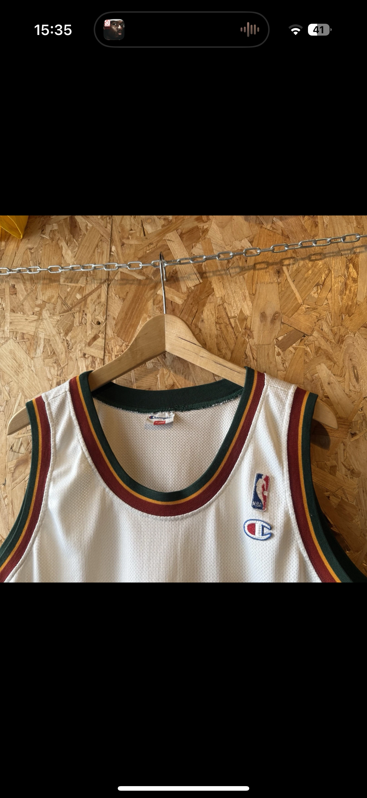 1995-97 Seattle SuperSonics Kemp #40 Champion Home Jersey